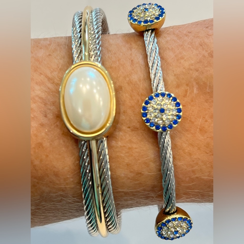 Bundle of 2 - 2Tone Bangle Bracelets